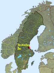 Find Testeboån, a little north of Gävle