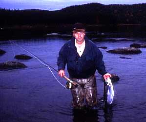 Per Brännström with a nice trout. Photo: Nicklas Brännström.